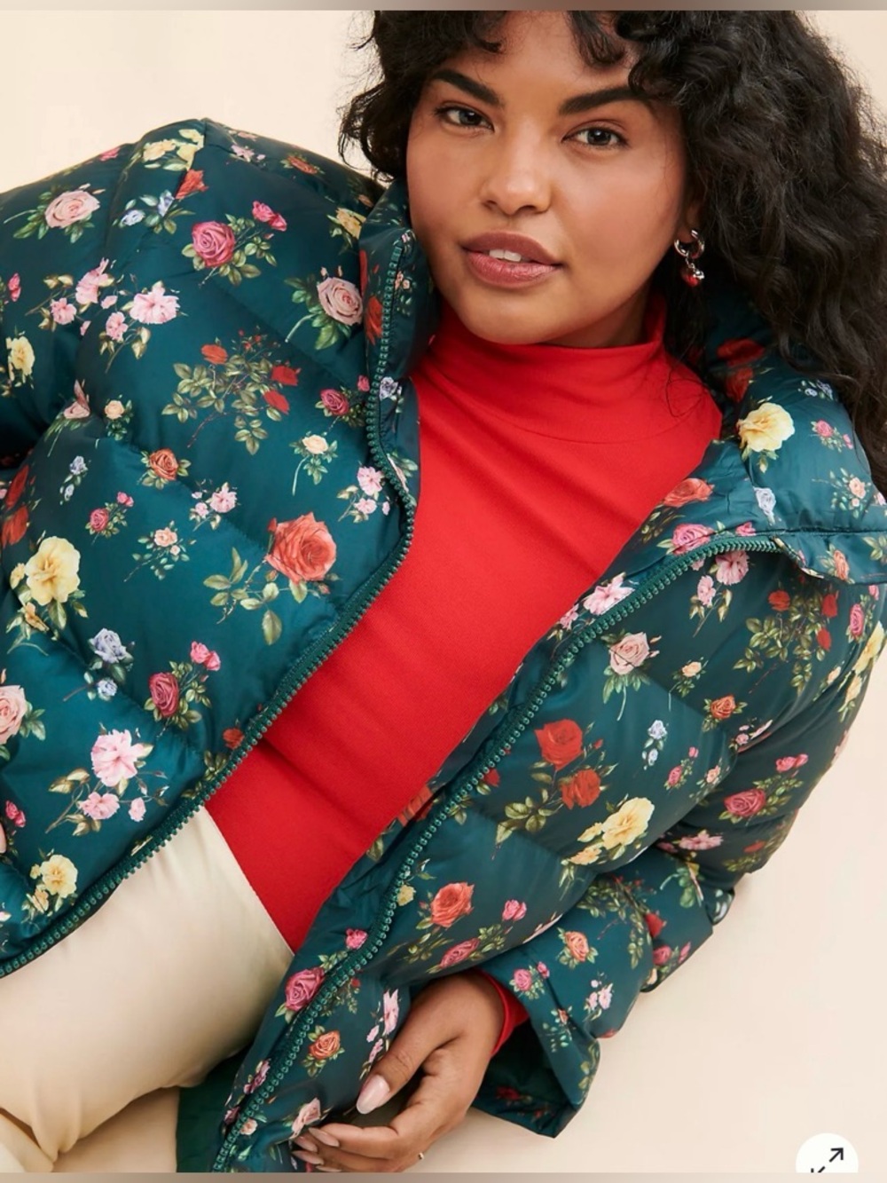 Anthropologie Nuuly Rachel Antonoff Jemma Rose Floral Puffer Jacket EUC - Picture 4 of 9